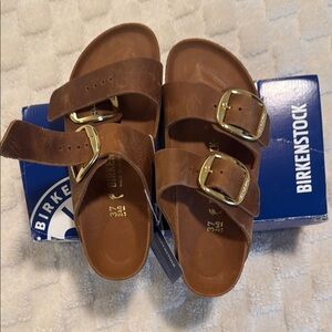 Big Buckle Birkenstock Brown Sandals